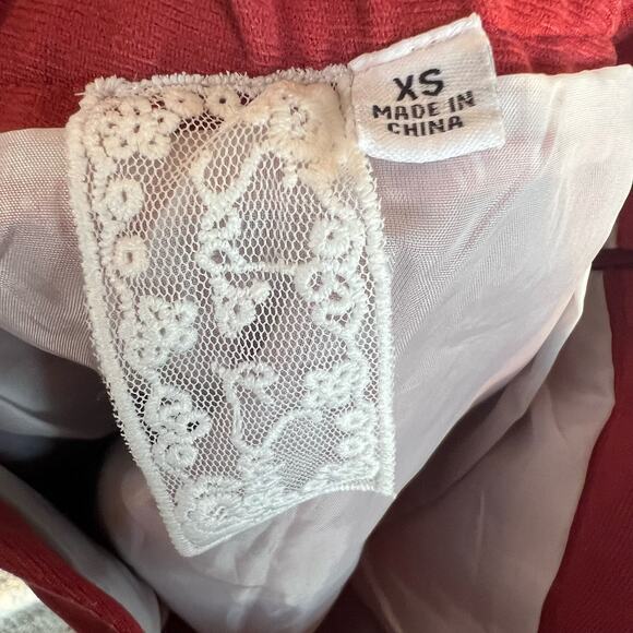 Sadie and Sage secret splendor pleated skirt red orange XS - Picture 6 of 8